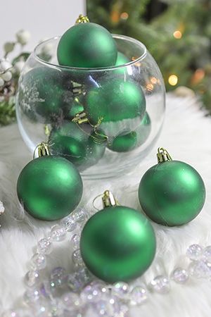 Набор однотонных пластиковых шаров, матовые, зеленые, 60 мм, упаковка 10 шт., Winter Decoration