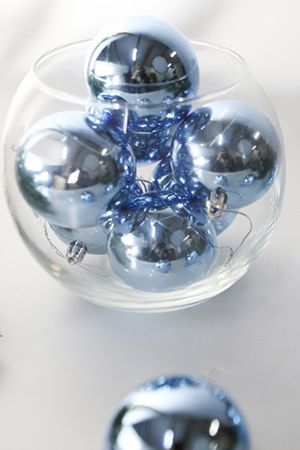 Набор однотонных пластиковых шаров, глянцевые, голубые, 60 мм, упаковка 10 шт., Winter Deco