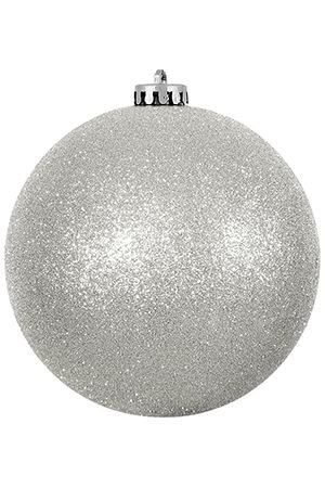Пластиковый шар глиттер, серебряный, 150 мм, Edelman