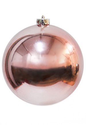 Пластиковый шар глянцевый, светло-розовый, 150 мм, Winter Deco