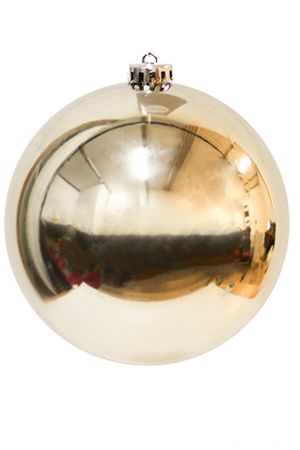 Пластиковый шар глянцевый, шампань, 150 мм, Winter Deco