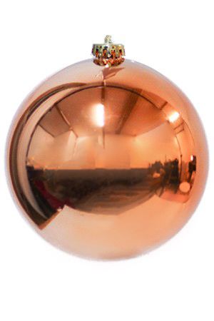 Пластиковый шар глянцевый, оранжевый, 150 мм, Winter Deco