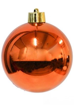 Пластиковый шар глянцевый, оранжевый, 200 мм, Winter Deco