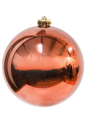 Пластиковый шар глянцевый, розовый, 150 мм, Winter Deco