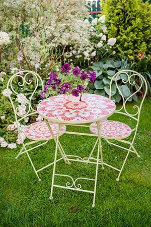 Садовая мебель с мозаикой SUMMER MEDITATION (стол и 2 стула), металл, керамика, Kaemingk
