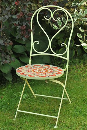 Садовый стул с мозаикой SUMMER MEDITATION, складной, металл, керамика, 93х46х39 см, Kaemingk