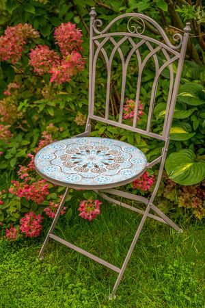 Садовый стул с мозаикой TURKISH ROMANCE, складной, металл, керамика, 93х46х39 см, Kaemingk