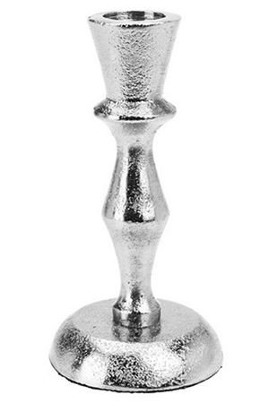 Канделябр БРУТАЛЕ СЕМПЛИЧЕ (медиум) под 1 свечу, никелированный алюминий, серебряный, 13 см, Koopman International