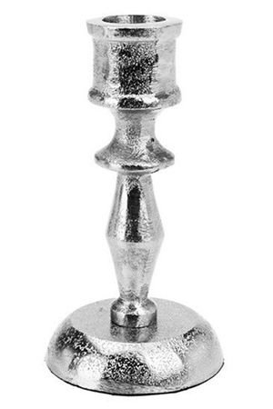 Канделябр БРУТАЛЕ МОДЕРНО (медиум) под 1 свечу, никелированный алюминий, серебряный, 13 см, Koopman International