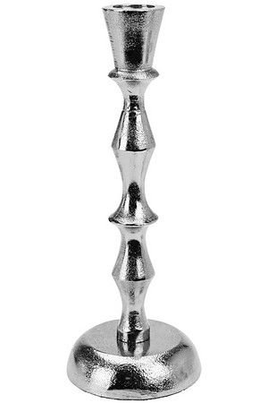 Канделябр БРУТАЛЕ СЕМПЛИЧЕ под 1 свечу, никелированный алюминий, серебряный, 20 см, Koopman International