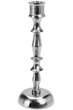 Канделябр БРУТАЛЕ МОДЕРНО под 1 свечу, никелированный алюминий, серебряный, 20 см, Koopman International