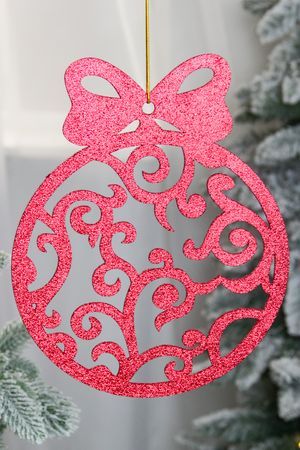 Игрушка для уличной елки Медальон 35 см, красная, дерево, МанузинЪ