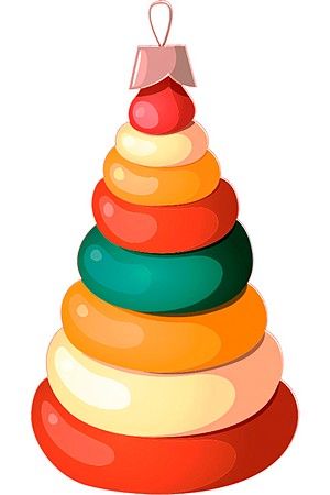 Деревянная елочная игрушка Пирамидка - Краски детства 10 см, Winter Deco