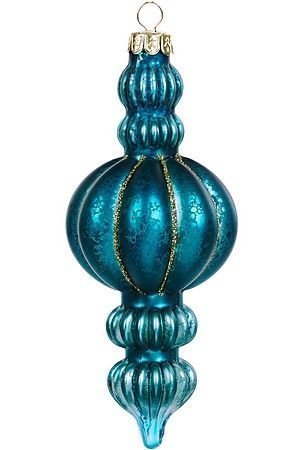 Стеклянная елочная игрушка СВЯТОЧНЫЙ ВЕЧЕР, синяя, 14 см, подвеска, Goodwill