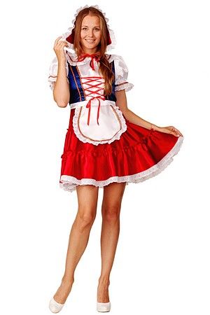 Карнавальный костюм для взрослых Красная Шапочка, 44 размер, Батик