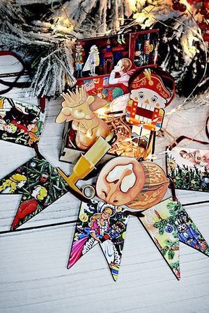 Набор елочных игрушек Vintage Christmas: Щелкунчик 5-10 см, 9 шт., дерево, подвеска, МанузинЪ