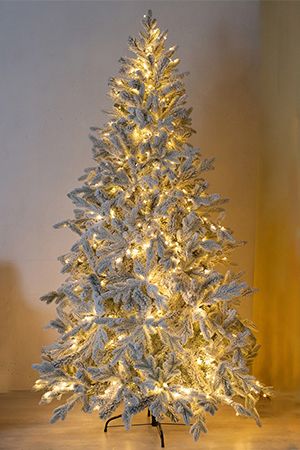Искусственная елка с лампочками Россо Премиум заснеженная 180 см, тёплые белые LED статичное свечение, ЛИТАЯ + ПВХ, GREEN TREES