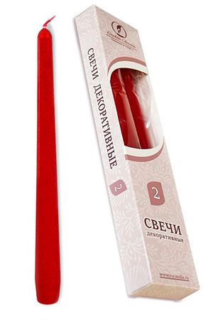 Свечи античные, красные, 24.5 см (упаковка - 2 шт.), Омский Свечной