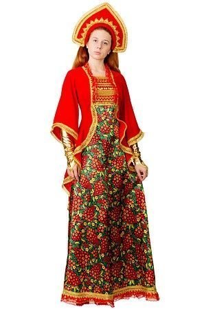 Взрослый карнавальный костюм Сударыня, 48 размер, красный, Батик