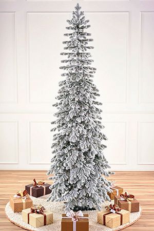 Искусственная стройная елка Тикко заснеженная 185 см, ЛИТАЯ 100%, Max CHRISTMAS