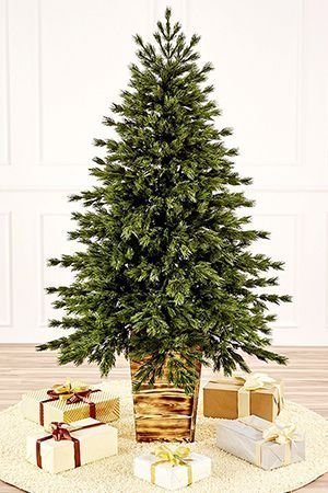 Искусственная елка Японская 180 см в деревянном кашпо, ЛИТАЯ 100%, Max CHRISTMAS