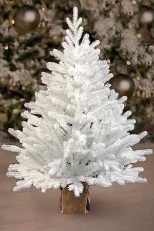 Настольная белая елка в мешочке Полярная 90 см, ЛИТАЯ + ПВХ, Max CHRISTMAS