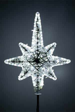 Светодиодная макушка-звезда Роза Ветров 50 см холодная белая, IP54, GREEN TREES