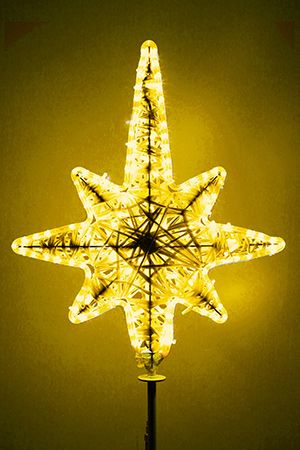 Светодиодная макушка-звезда Роза Ветров 50 см золотая, IP54, GREEN TREES
