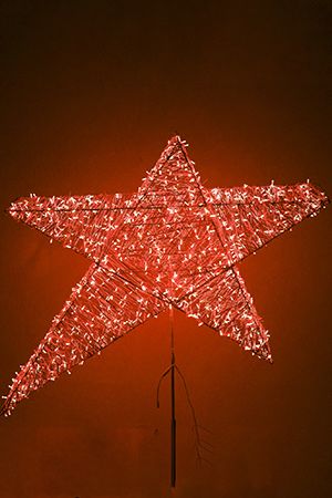 Светодиодная верхушка для большой елки Гагаринская Звезда 50 см красная, IP54, GREEN TREES