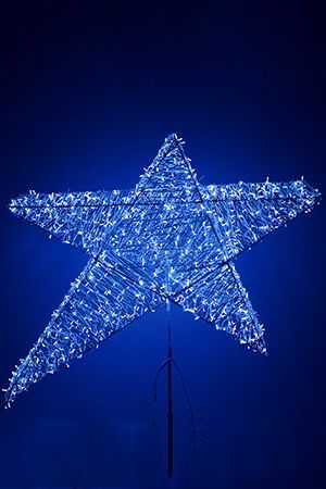 Светодиодная верхушка для большой елки Гагаринская Звезда 50 см синяя, IP54, GREEN TREES