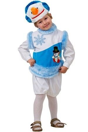 Карнавальный костюм Снеговик снежный, рост 110 см, Батик