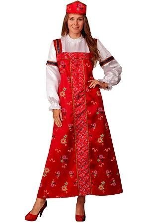 Карнавальный костюм для взрослых Марья-искусница, красный, 44 размер, Батик