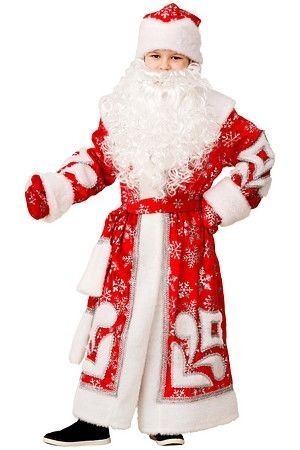 Карнавальный костюм Дед Мороз с узорами, рост 134 см, Батик
