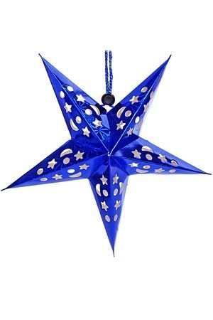 Бумажная звезда КОСМИЧЕСКОЕ СИЯНИЕ, синяя, 30 см, Serpantin