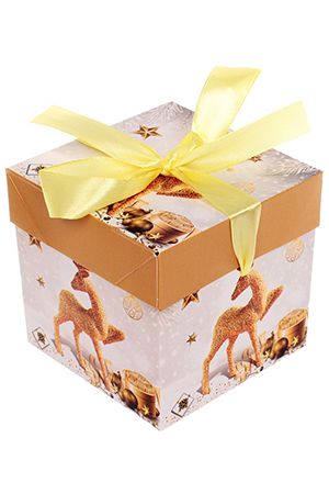 Подарочная коробка ВАКАНЦА Д'ОРО - ОЛЕНЬ, малая, 10х10 см, Serpantin