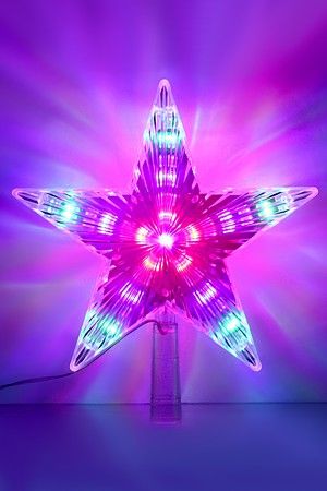 Светящаяся верхушка на елку ЗВЕЗДА - ТАНЕЦ ОГОНЬКОВ, 22 см, 31 разноцветная LED лампа, IP20, Serpantin