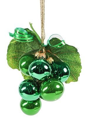 Елочное украшение - гирлянда Виноград-3 зеленая 15 см, Елочка