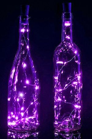 Гирлянда-пробка для бутылки РОСА, 1 м, 10 фиолетовых микро LED-огней, батарейки, IP20, Serpantin