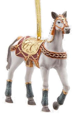Елочная игрушка, лошадь РОЯЛ СТЕЙБЛ: СЕРАЯ МАСТЬ, полистоун, 11 см, подвеска, EDG