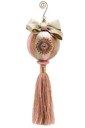 Подвесное елочное украшение, шар ЭМИЛИЯ мятно-розовый, 23 см, EDG