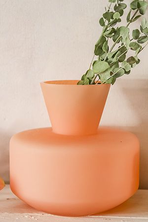 Стеклянная ваза ПЕРСИКОВАЯ КАРАМЕЛЬ, 20 см, EDG