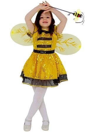 Карнавальный костюм Пчелка с блестками, рост 104 см, Батик