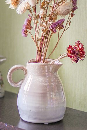 Декоративная керамическая ваза-кувшин ЛЕНДЕРТ, бежевый, 13 см, Kaemingk