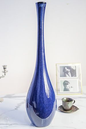 Керамическая ваза GOTA REFINADA, синяя, 66 см, Kaemingk