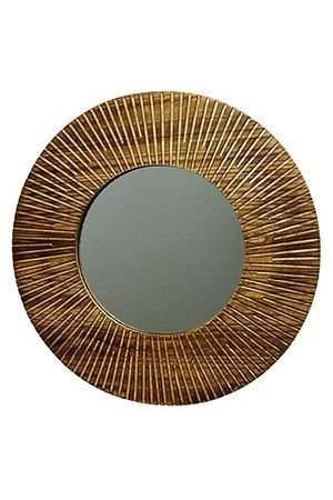 Декоративное зеркало ДЕРЕВЯННОЕ СОЛНЦЕ, темно-коричневая рама, 70 см, Kaemingk