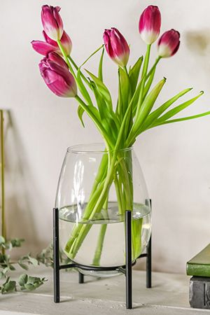 Многофункциональная стеклянная ваза Л'ОППОЗЕ на подставке, 21 см, Boltze