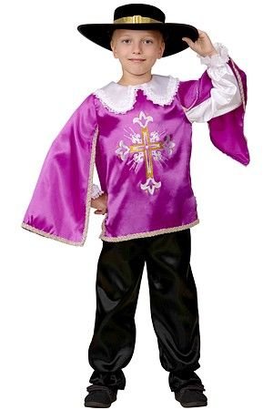 Карнавальный костюм Мушкетер, фиолетовый, рост 110 см, Батик