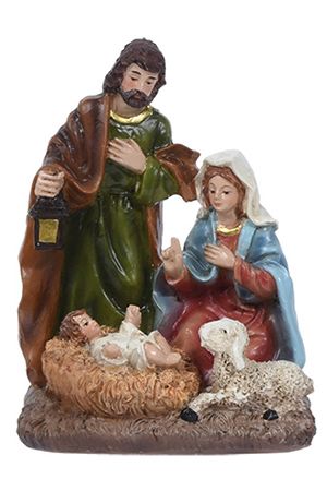 Рождественская статуэтка СВЯТОЕ СЕМЕЙСТВО, Мария благословляет Иисуса, полистоун, 12.5 см, Koopman International
