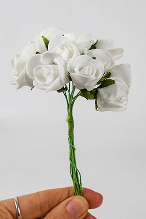 Искусственные розы для декора BOUQUET DE CHARME, белые, 2х10 см, 12 шт., 4 SEASONS