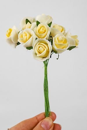 Искусственные розы для декора BOUQUET DE CHARME, кремовые, 2х10 см, 12 шт., 4 SEASONS